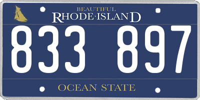 RI license plate 833897