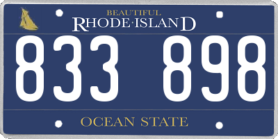 RI license plate 833898