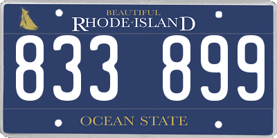 RI license plate 833899