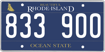 RI license plate 833900