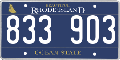 RI license plate 833903