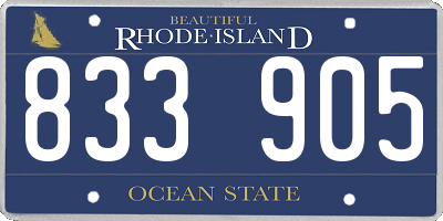 RI license plate 833905