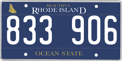RI license plate 833906