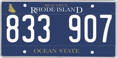 RI license plate 833907
