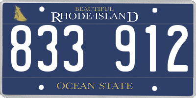 RI license plate 833912