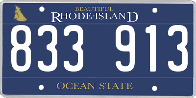 RI license plate 833913