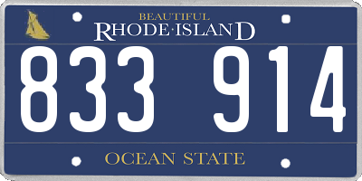 RI license plate 833914