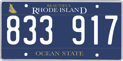 RI license plate 833917