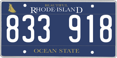 RI license plate 833918