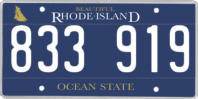RI license plate 833919