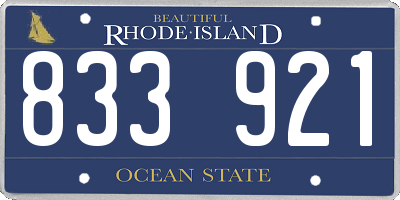 RI license plate 833921