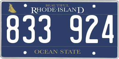 RI license plate 833924