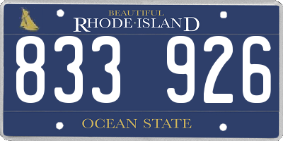 RI license plate 833926