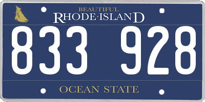 RI license plate 833928