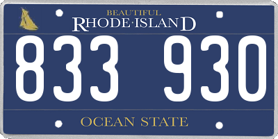 RI license plate 833930
