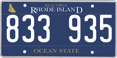 RI license plate 833935