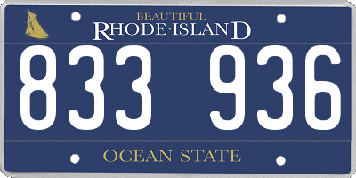 RI license plate 833936