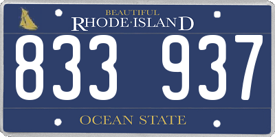 RI license plate 833937
