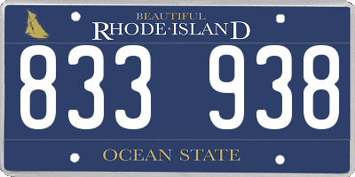 RI license plate 833938