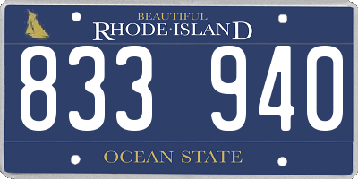 RI license plate 833940