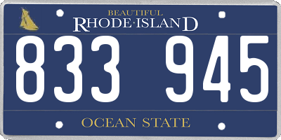 RI license plate 833945