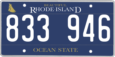 RI license plate 833946