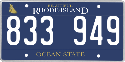 RI license plate 833949