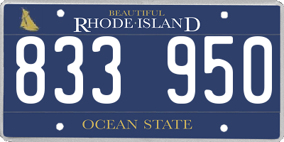 RI license plate 833950