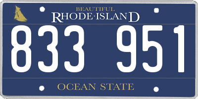 RI license plate 833951