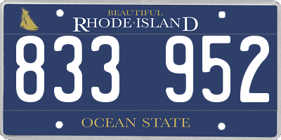 RI license plate 833952