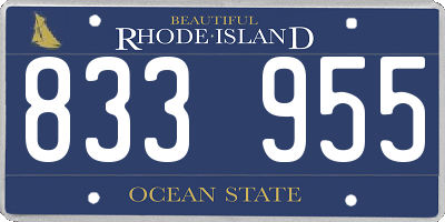RI license plate 833955