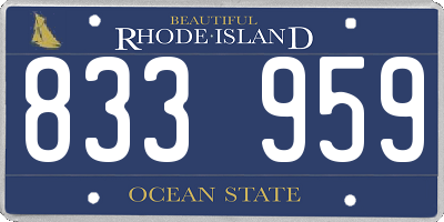 RI license plate 833959