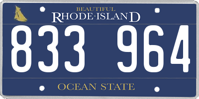 RI license plate 833964