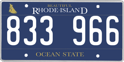 RI license plate 833966