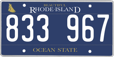 RI license plate 833967