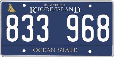 RI license plate 833968