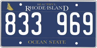 RI license plate 833969