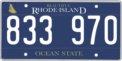 RI license plate 833970