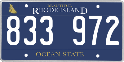 RI license plate 833972