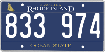 RI license plate 833974