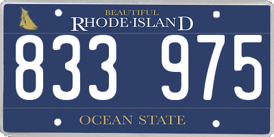 RI license plate 833975