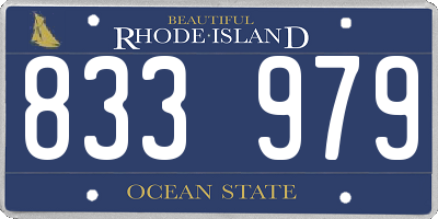 RI license plate 833979