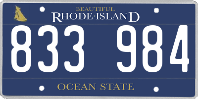 RI license plate 833984
