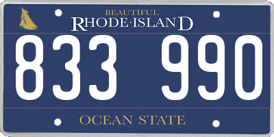 RI license plate 833990