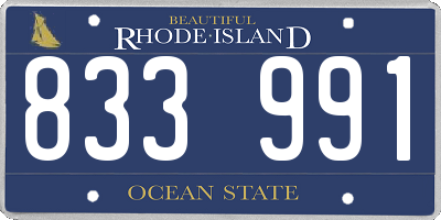 RI license plate 833991