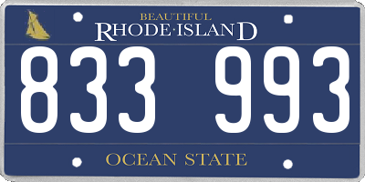 RI license plate 833993