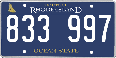 RI license plate 833997