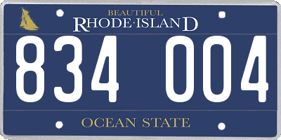 RI license plate 834004