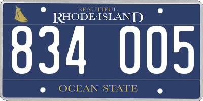 RI license plate 834005