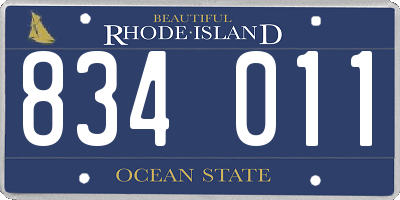 RI license plate 834011